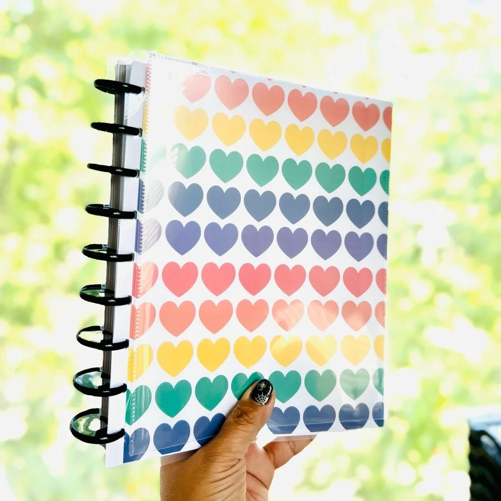 Planner classic size cover set Rainbow Love Hearts Pride
